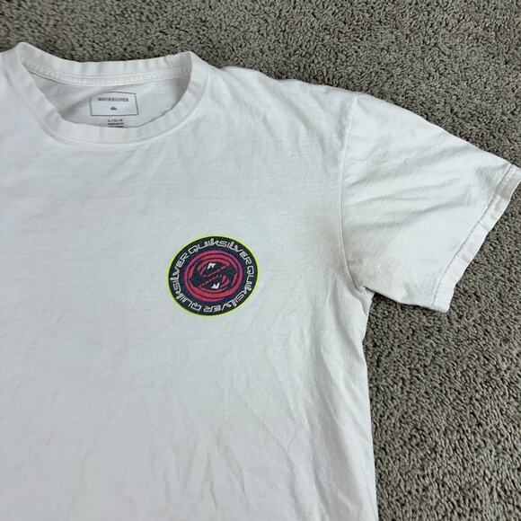 Quiksilver Shirt Mens Large White Red The Mountain And The Wave Short Sleeve - Picture 7 of 9